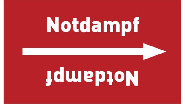 Kennzeichnungsband Notdampf rot/weiß bis Ø 50 mm 33 m/Rolle