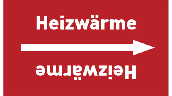 Kennzeichnungsband Heizwärme rot/weiß bis Ø 50 mm 33 m/Rolle