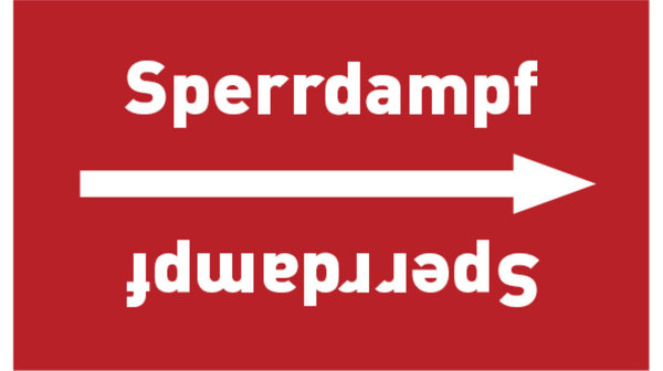Kennzeichnungsband Sperrdampf rot/weiß bis Ø 50 mm 33 m/Rolle
