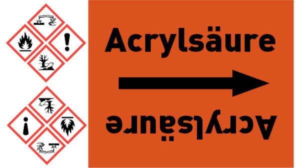 Kennzeichnungsband Acrylsäure orange/schwarz bis Ø 50 mm 33 m/Rolle