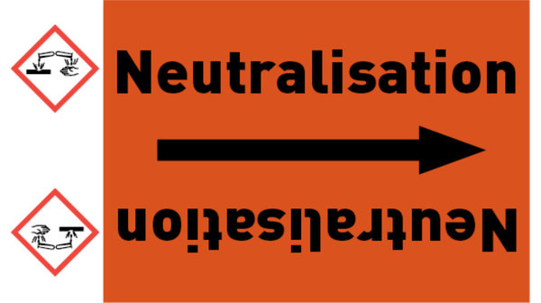Kennzeichnungsband Neutralisation orange/schwarz bis Ø 50 mm 33 m/Rolle
