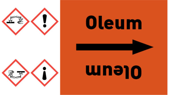 Kennzeichnungsband Oleum orange/schwarz bis Ø 50 mm 33 m/Rolle