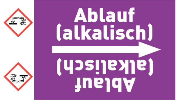 Kennzeichnungsband Ablauf (alkalisch) violett/weiß bis Ø 50 mm 33 m/Rolle