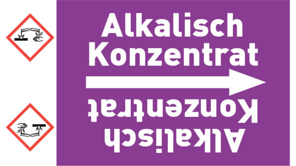 Kennzeichnungsband Alkalisch Konzentrat violett/weiß bis Ø 50 mm 33 m/Rolle