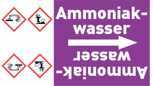 Kennzeichnungsband Ammoniakwasser violett/weiß bis Ø 50 mm 33 m/Rolle