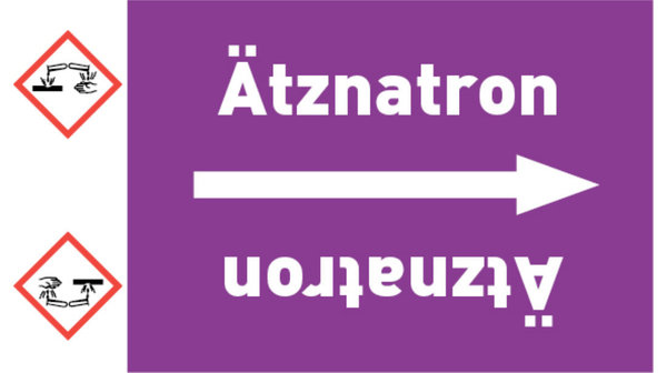 Kennzeichnungsband Ätznatron violett/weiß bis Ø 50 mm 33 m/Rolle
