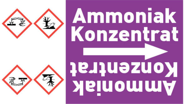 Kennzeichnungsband Ammoniak Konzentrat violett/weiß bis Ø 50 mm 33 m/Rolle