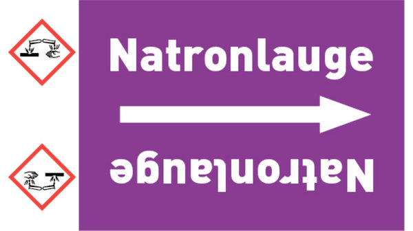 Kennzeichnungsband Natronlauge violett/weiß bis Ø 50 mm 33 m/Rolle