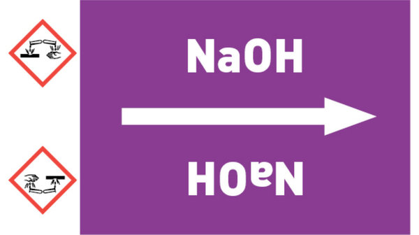 Kennzeichnungsband NaOH violett/weiß bis Ø 50 mm 33 m/Rolle